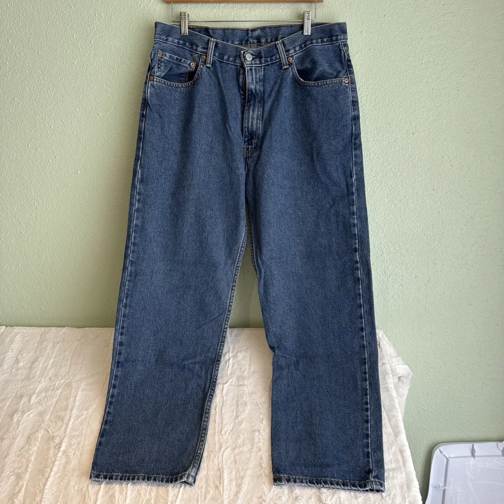 LEVI'S 550 RELAXED FIT TAPERED LEG BLUE JEANS MEN'S SIZE 36x30 MED WASH Cowboy